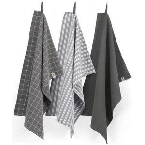 Keukenset Walra Dry Cubes Uni, Stripes & Blocks Off Black (Set van 3)