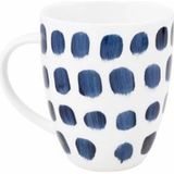 VT Wonen - With Ear - Mok - Blauw/Wit - Set van 4 - Porselein