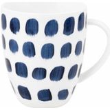 VT Wonen - With Ear - Mok - Blauw/Wit - Set van 4 - Porselein