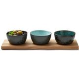 Serveerschalen Set Bitz Black Stoneware (4-delig)