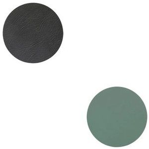 Onderzetter Lind DNA Glass Mat Double Circle Cloud Nupo Anthracite Pastel Green (Set van 4)