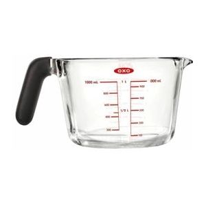 OXO - Maatbeker - Maatkan - Glas - Magnetron-, koelkast-, vriezer- en vaatwasmachinebestendig - 1 Liter