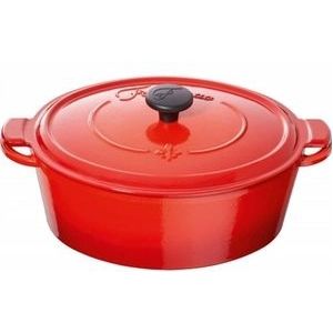 Fontignac Main Libres braadpan - Ovaal - 33 cm - Rood