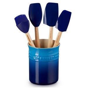 Spatelset Le Creuset Silicone Premium Met Spatelpot Azure (5-Delig)