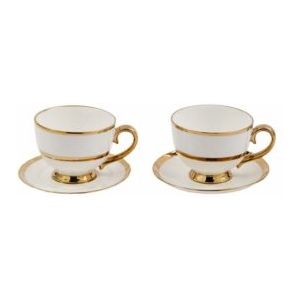POLSPOTTEN - Golden Finds - Theekop - Wit - Set van 2 - New Bone China