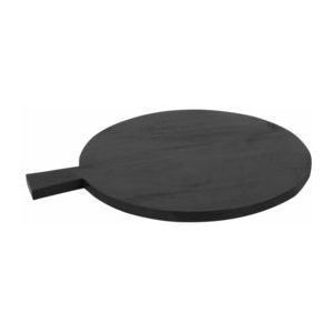 vtwonen Rond Dienblad - Met handvat - Hout - Zwart - 42x35x1,5cm