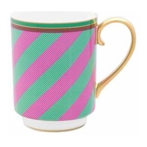 Mok Pip Studio Chique Large Stripes Pink Green 350 ml (Set van 6)