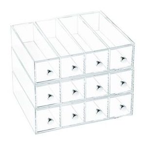 Opbergbox iDesign Drawers Tower met 4 Laden Transparant (6,6 x 17,7 x 25,2 cm)