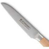 Le Creuset - Groentemes - Bruin/Zilver - 9 cm Damascusstalen Lemmet - Ergonomisch Olijfhouten Handvat