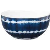 Kom vtwonen Tie-Dye - Set van 4 - Blauw/Wit - Porselein