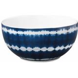 Kom vtwonen Tie-Dye - Set van 4 - Blauw/Wit - Porselein