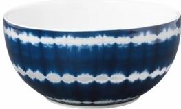 Kom vtwonen Tie-Dye - Set van 4 - Blauw/Wit - Porselein