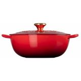 Le Creuset Marmite Holly met Goudkleurig Knop 26cm 4,1l Kersenrood Gietijzer
