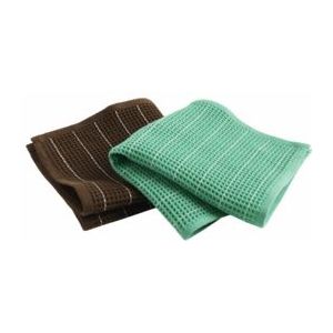 Vaatdoek HAY Canteen Chocolate?Pinstripe And Emerald?Pinstripe (Set van 2)