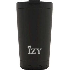 IZY Drinkfles - Zwart - Inclusief donatie - Koffiebeker to go - Thermosbeker - RVS - 6 uur lang warm - 350 ml