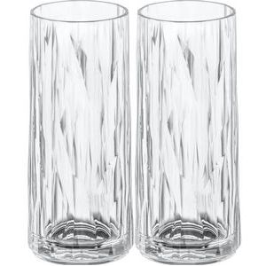 Koziol - Club No. 3 - Longdrinkglas - Transparant - Set van 2 - 0.25 L