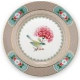 Pip Studio Blushing Birds Khaki Gebaksbord 17 cm (Set van 6)