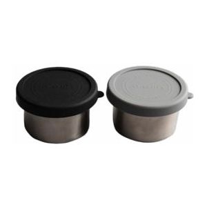 Vershoudbakje AYA&IDA Snack Container Dark Grey / Matte Black 100 ml (Set van 2)