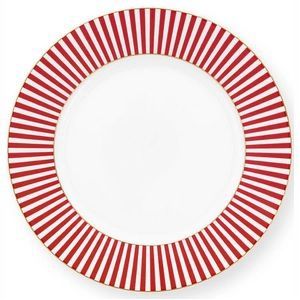 Ontbijtbord Pip Studio Royal Stripes Dark Pink 26,5 cm (Set van 6)