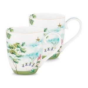 Mok Pip Studio Jolie Heron 450 ml (Set van 2)