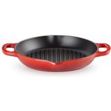 Le Creuset - Signature - Diepe Ronde Grillpan - Kersenrood - 25 cm