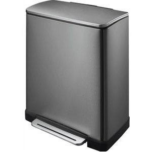 EKO E-Cube Prullenbak - Pedaalemmer - Black Steel - 28 + 18 Liter - Anti-slip- Soft-close - Fingerprintproof