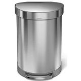 Prullenbak simplehuman Semi Round RVS Zilver 60L