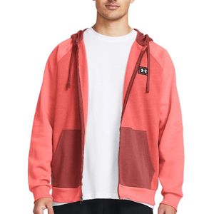 Sweatshirt met capuchon Under Armour UA Rival Flc FZ Colorblock-RED 1383096-611 XXL