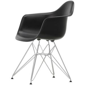 Vitra Eames Kunststof DAR Eettafelstoel Zwart/ Chroom