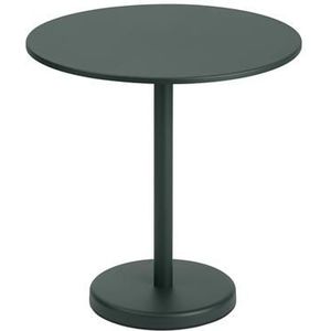 Muuto Linear Steel Café Garden Tafel Dark Groen Ø70