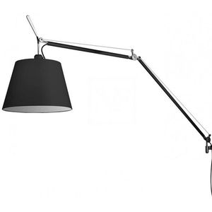 Artemide Tolomeo Mega Wandlamp Zwart/ Zwart Lampenkap 36cm met Dimmer