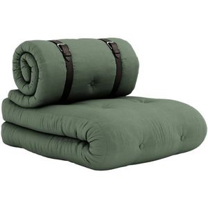 Karup Design Fauteuil met Gesp, Matras en Riem756 Olijfgroen/ Bruin