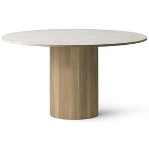 Vipp 494 Cabin Ronde Tafel Ø130 Beige Marmer/Licht Eiken