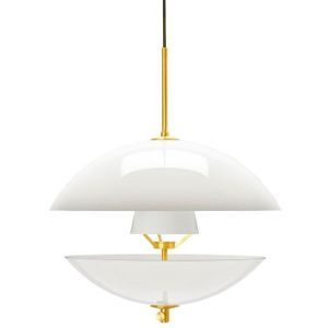 Fritz Hansen Clam Hanglamp Wit/ Messing Ø44