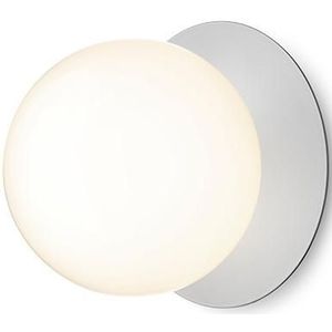 Nuura Liila 1 Wand-/ Plafondlamp Zilver & Opaalglas Groot