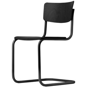 Thonet S 43 Cantilever Eettafelstoel Zwart/ Zwart Gebeitst Beuken