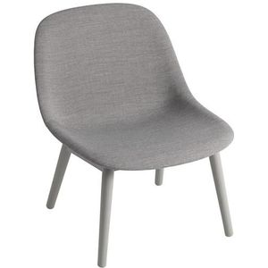 Muuto Fiber Fauteuil m. Houten Lampenvoet Gestoffeerd Remix 133/Grijs