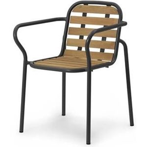 Normann Copenhagen Vig Buitenstoel met Armleuningen Zwart/Robinia