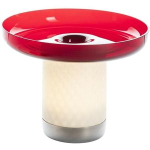 Artemide Bontá Draagbare Lamp Rood met Glazen Schaal