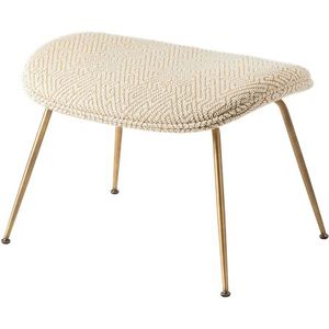 GUBI Beetle Ottoman Dora Bouclé met Poten in Antiek Messing