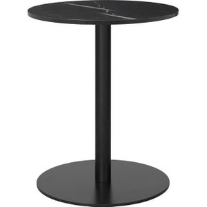 GUBI 1.0 Eettafel Rond Ø60 cm M. Zwart Lampenvoet en Zwart Marquina Marmeren Blad