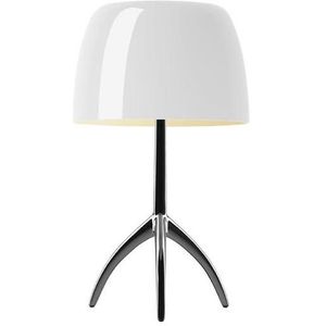 Foscarini Lumiere Tafellamp Grande Warm Wit Chroom Zwart met Dimmer