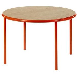 Valerie Objects Houten Eettafel Ø120 Rood/ Eiken