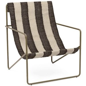 Ferm Living Desert Fauteuil Olijf/Gebroken Wit/Chocolade