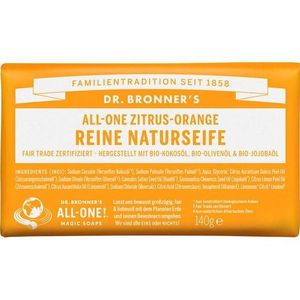 Dr. Bronner's Verzorging Blokzeep All-One citrus-sinaasappel zuiver natuurlijke zeep 140 g (€ 49,64 / 1 kg)