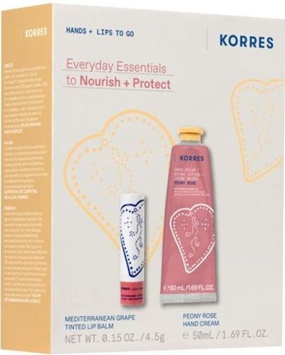 Korres Lichaamsverzorging HandverzorgingEveryday Essentials Hand- en Lipverzorgingsset Pioenroos Peony Rose Hand Cream 50 ml + Mediterranean Grape Lip Balm 4,5 g 1 Stk. (€ 14,95 / 1 stuks)