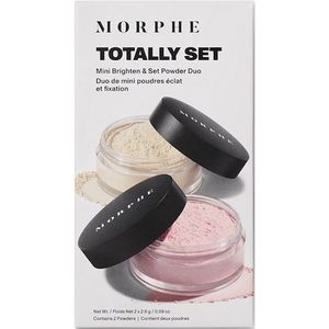 Morphe Make-up gezicht Puder Totally Set Mini Brighten & Set Powder Duo Translucent + Brightening Pink