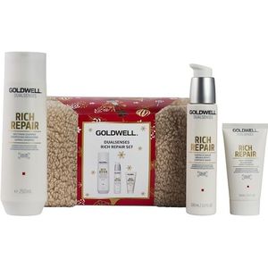 Goldwell - Rich Repair Geschenkset - Haarverzorgingsset - Beige - Rood - 1 st