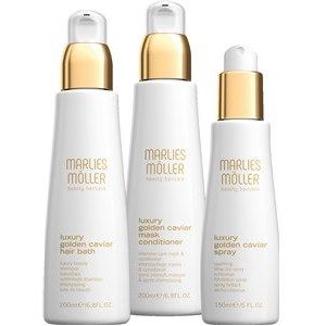 Marlies Möller Beauty Haircare Luxury Golden Caviar Cadeauset Luxury Golden Cavier Hair Bath 200 ml + Mask Conditioner 200 ml + Spray 150 ml