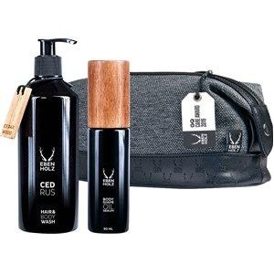 Ebenholz skincare Herencosmetica Lichaamsverzorging Cadeauset Cedrus Hair & Body Wash 330 ml + Bodyshape Oil Serum 90 ml + Toilet Bag